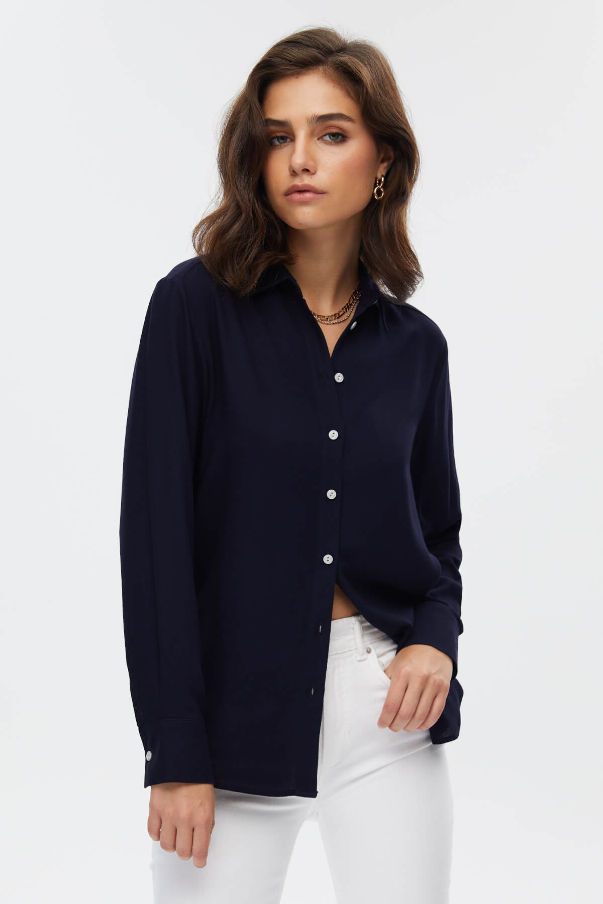 Navy Blue Basic Shirt