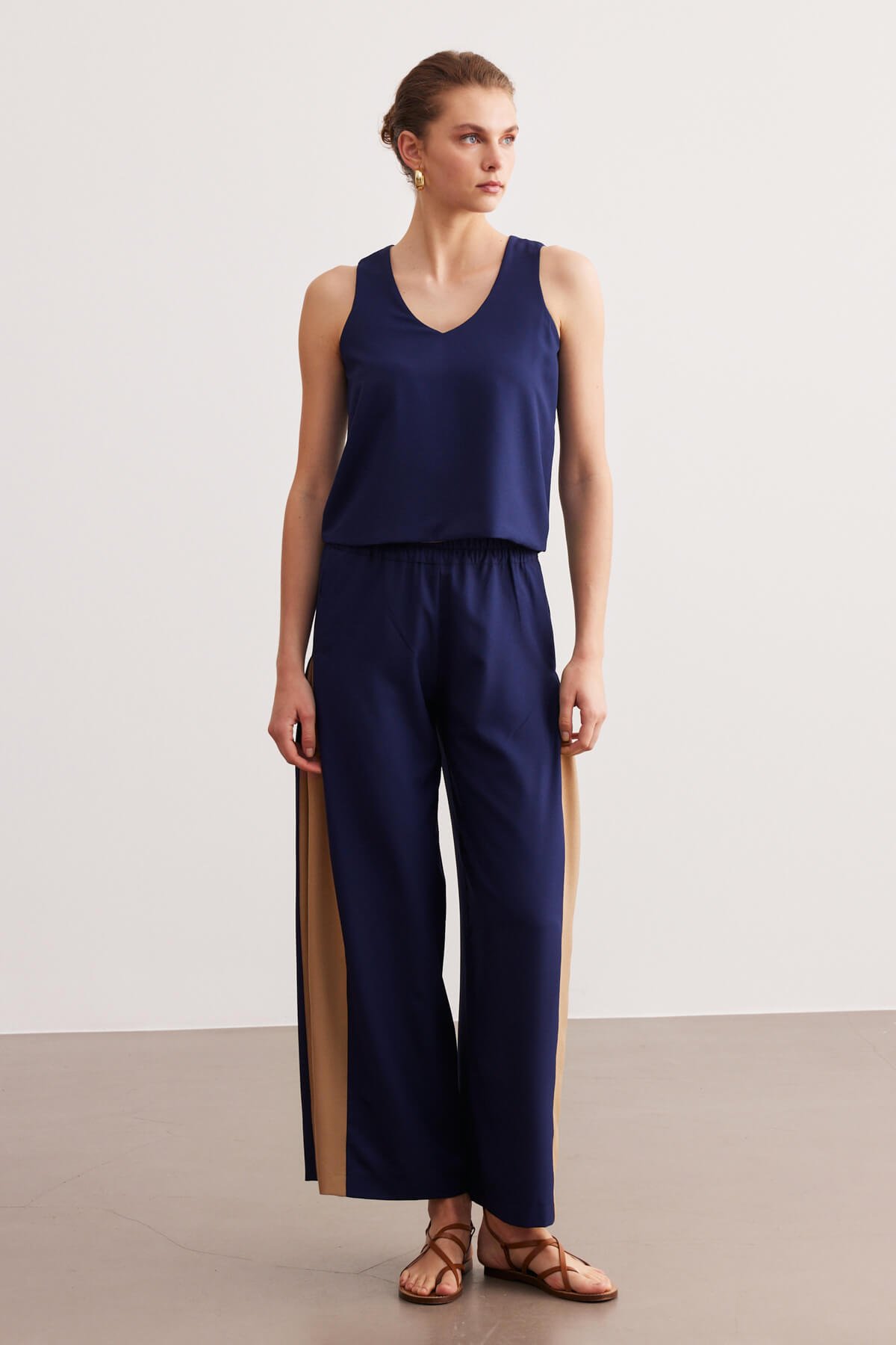 Lacivert Basic Krep Takım