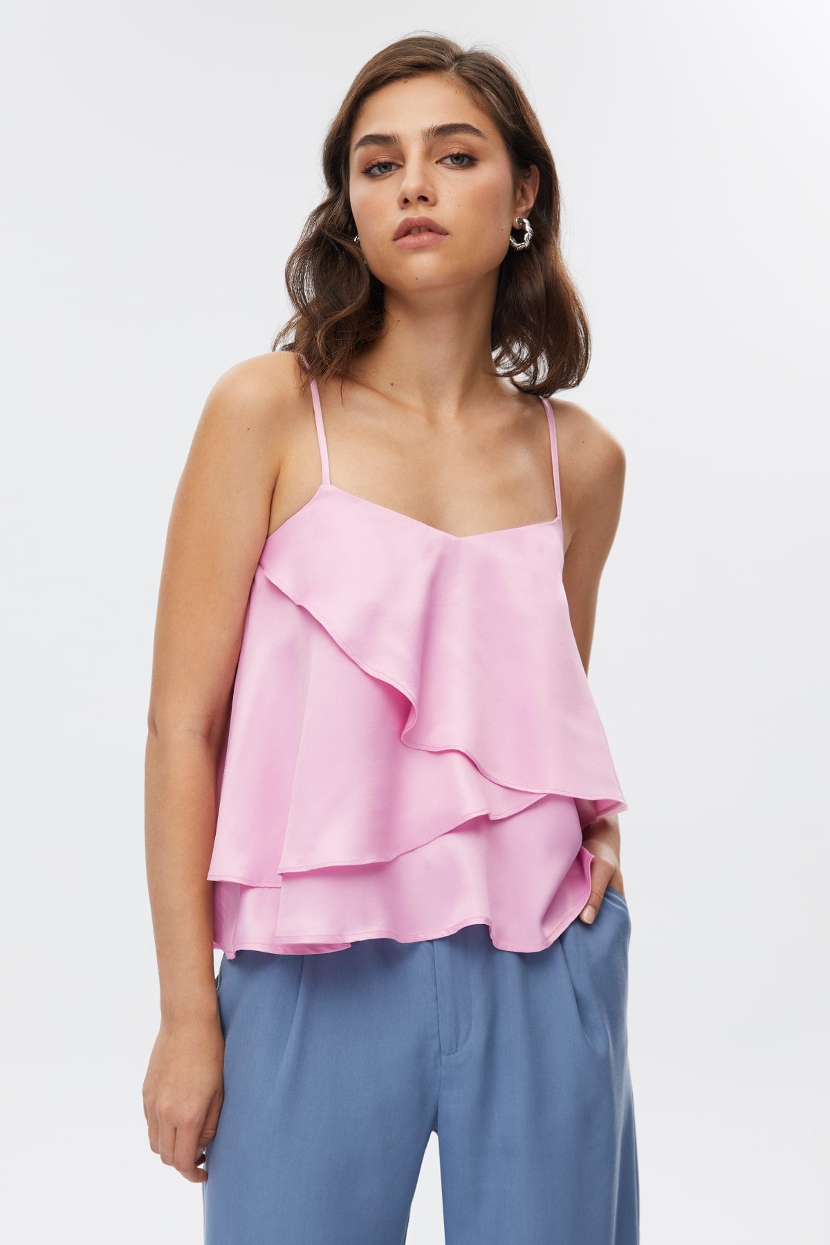 Pembe İpli Bluz