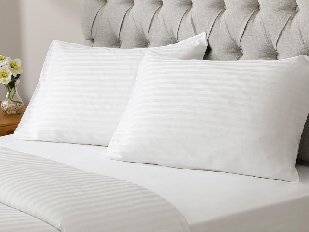1 cm Çizgili 82 Tel  SET LENJERIE DE PAT 160x220 cm White