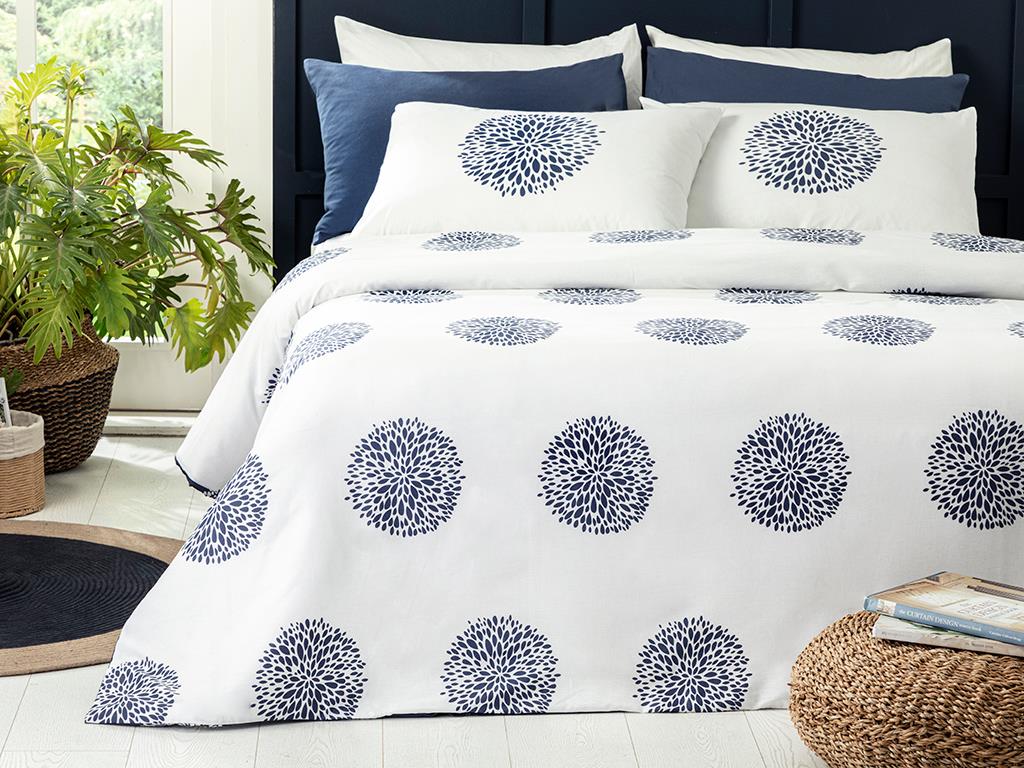 Agapanthus Bumbac For One Person  SET LENJERIE DE PAT 160x220 cm Dark Blue