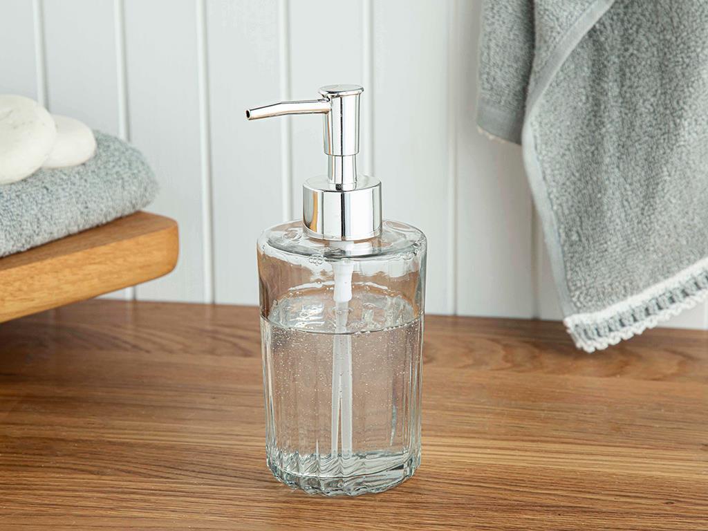 Andrea Glass Liquid Soap Dispense 7x7x17,5 cm Transparent
