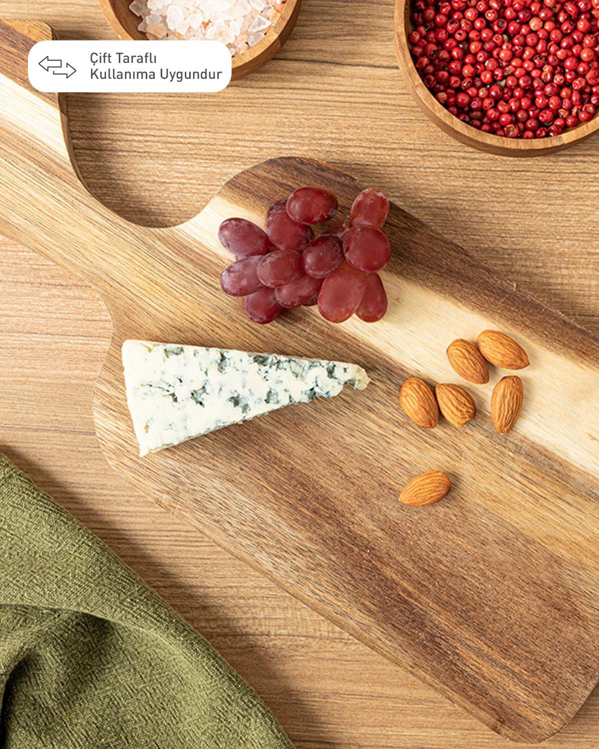 Andrea Acacia Cutting Board 36x15 cm Beige - White