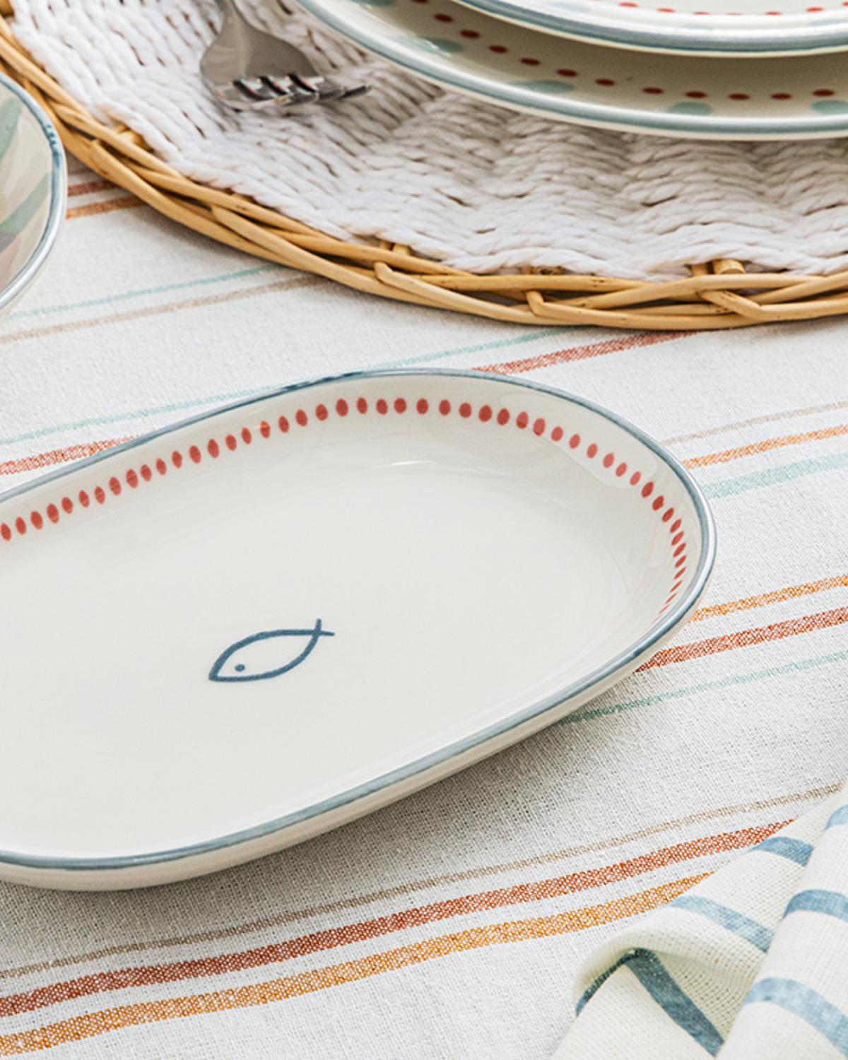 Aquatic Fish Porcelain Platter 20 cm Red