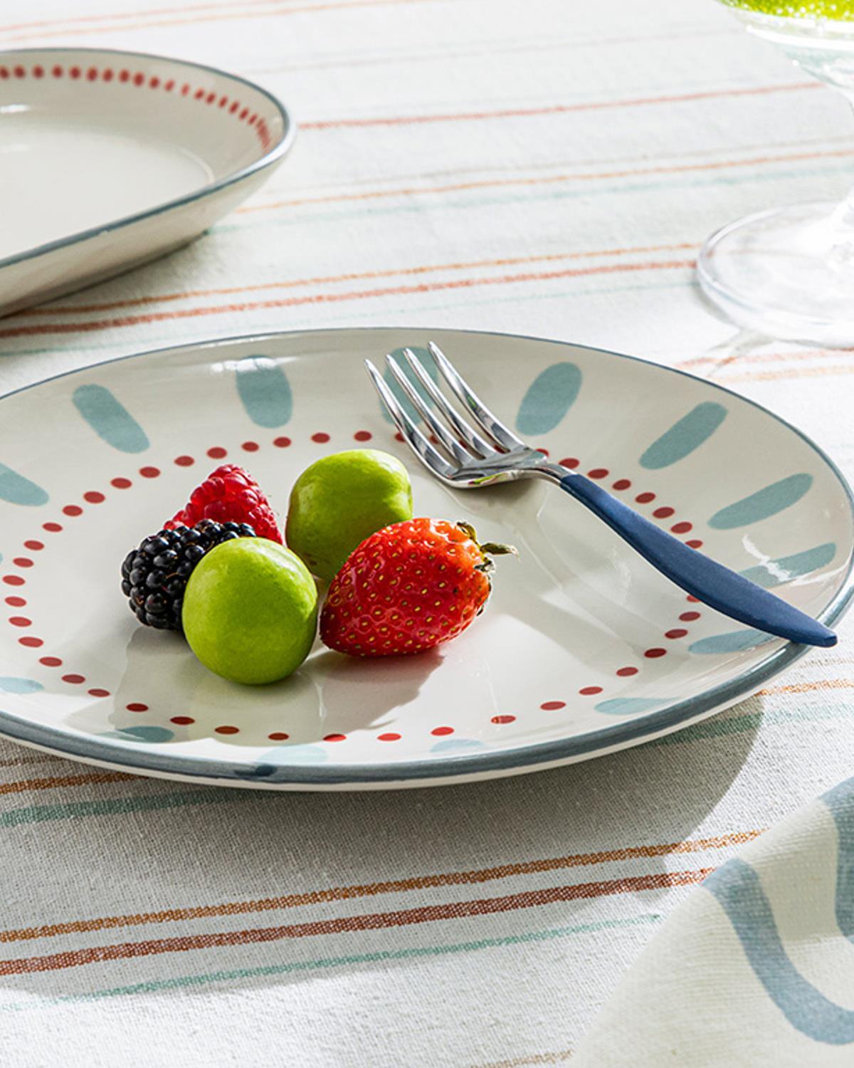 Aquatic Twist Porcelain Cake Plate 21 cm Light Blue