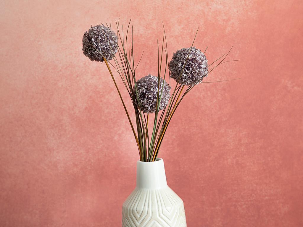 Grass Bush Artificial Flower - One Pc 63 cm Light Damson