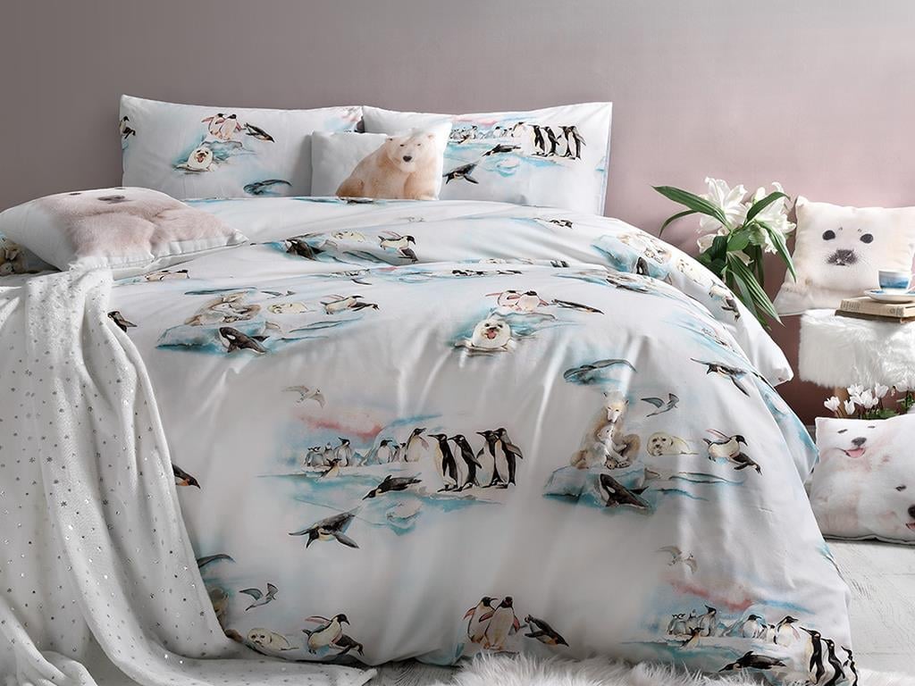 Arctic Cottony Double Person  SET LENJERIE DE PAT 200x220 cm Albastru.
