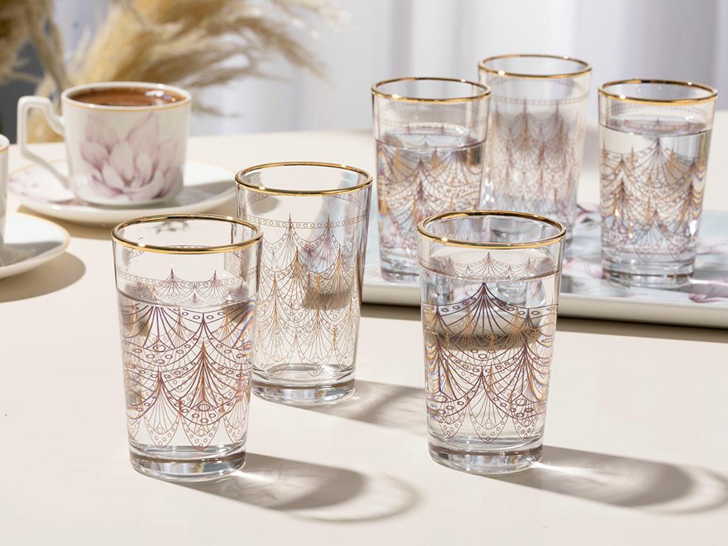 Articles Glass 6 Set Served with Coffee Water Glass 100 ml Transparent