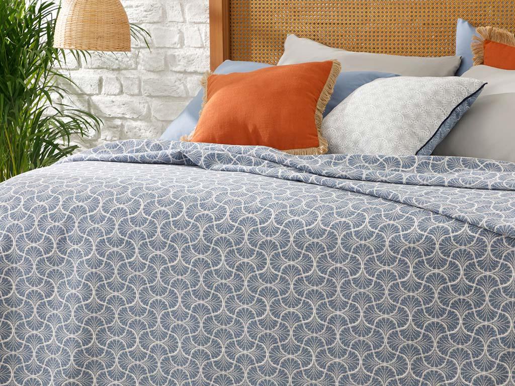 Artdeco  Cu imprimeu Pentru o persoana  CUVERTURĂ 150x220 cm Albastru - gri