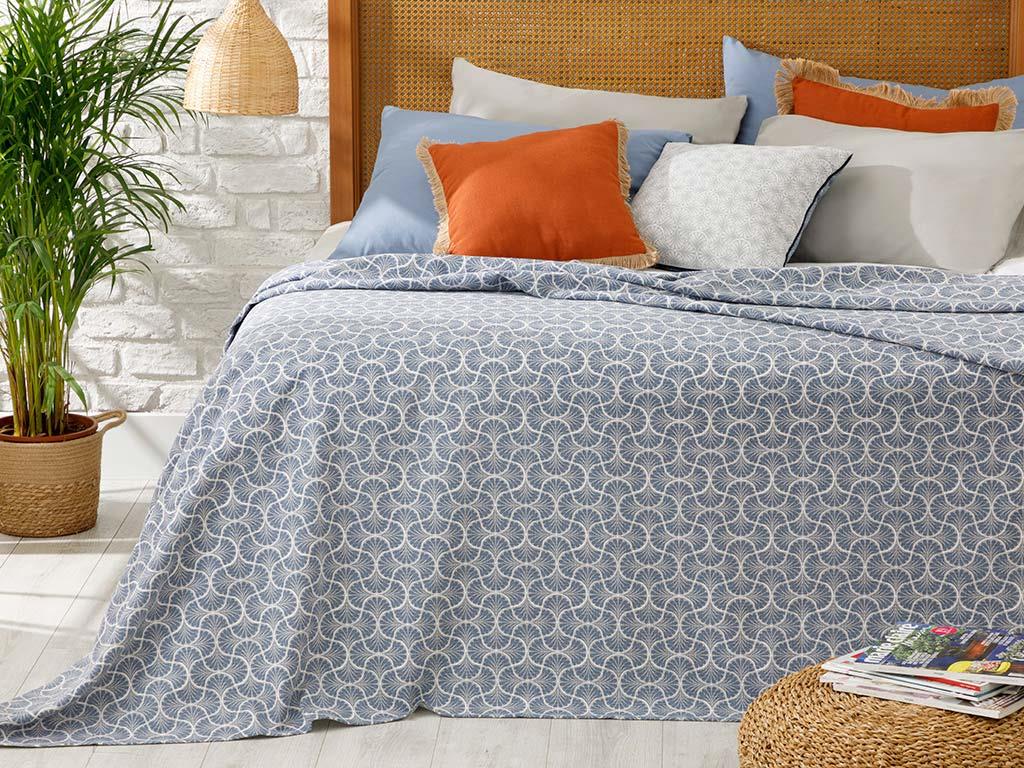 Artdeco  Cu imprimeu Pentru o persoana  CUVERTURĂ 150x220 cm Albastru - gri