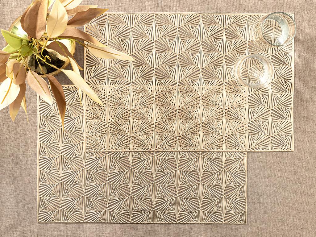 Arya PVC 2 Set Place Mat 30x45 cm Gold