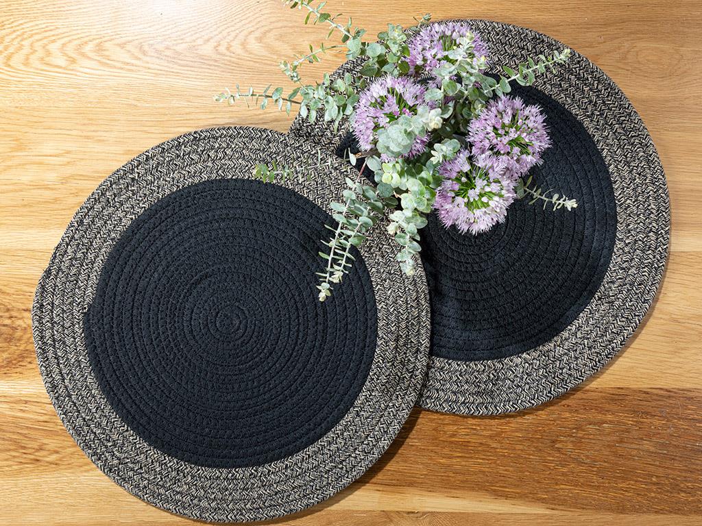Avery Polyestere 2 Set Place Mat 38 cm Black