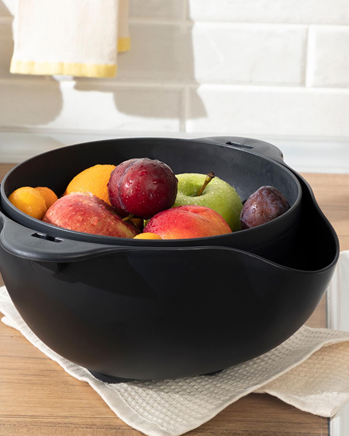 Basic Plastic 2 Pieces Strainer 28,5x28x13 cm Anthracite