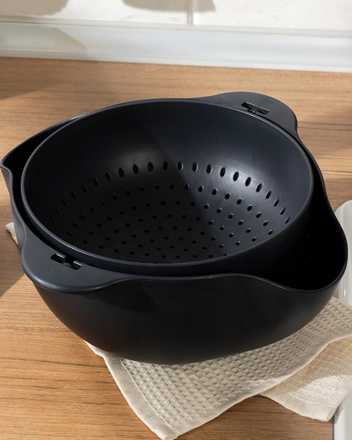 Basic Plastic 2 Pieces Strainer 28,5x28x13 cm Anthracite