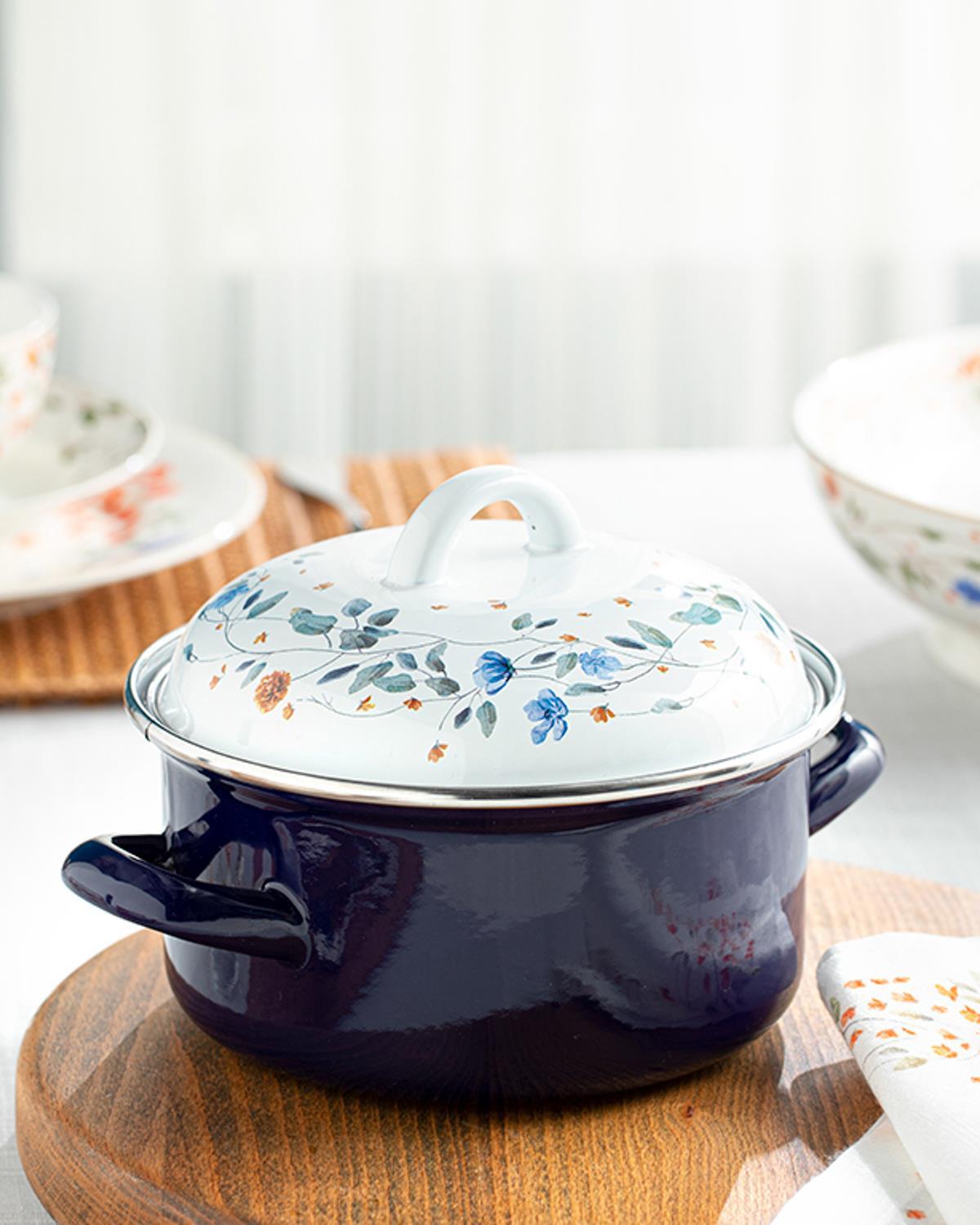 Belleza Enamel Pan 16 cm Colbalt Blue