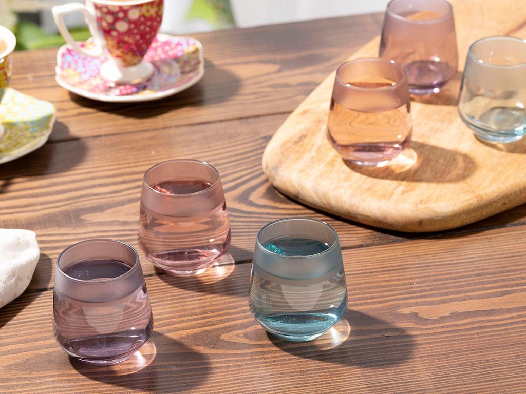 Bande Glass 6 Set Served with Coffee Water Glass 115 ml Colorful