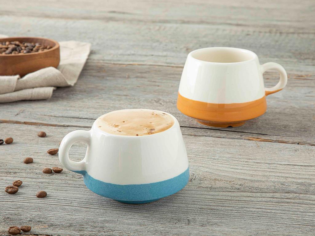 Ceramic Mug 175 ml White - Orange