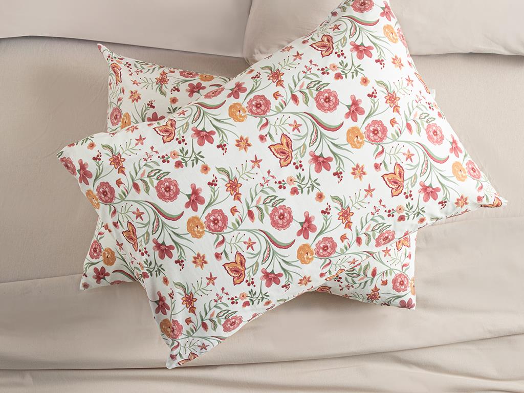Blissful Garden Cottony 2 Set Pillowcase 50x70 cm Pink