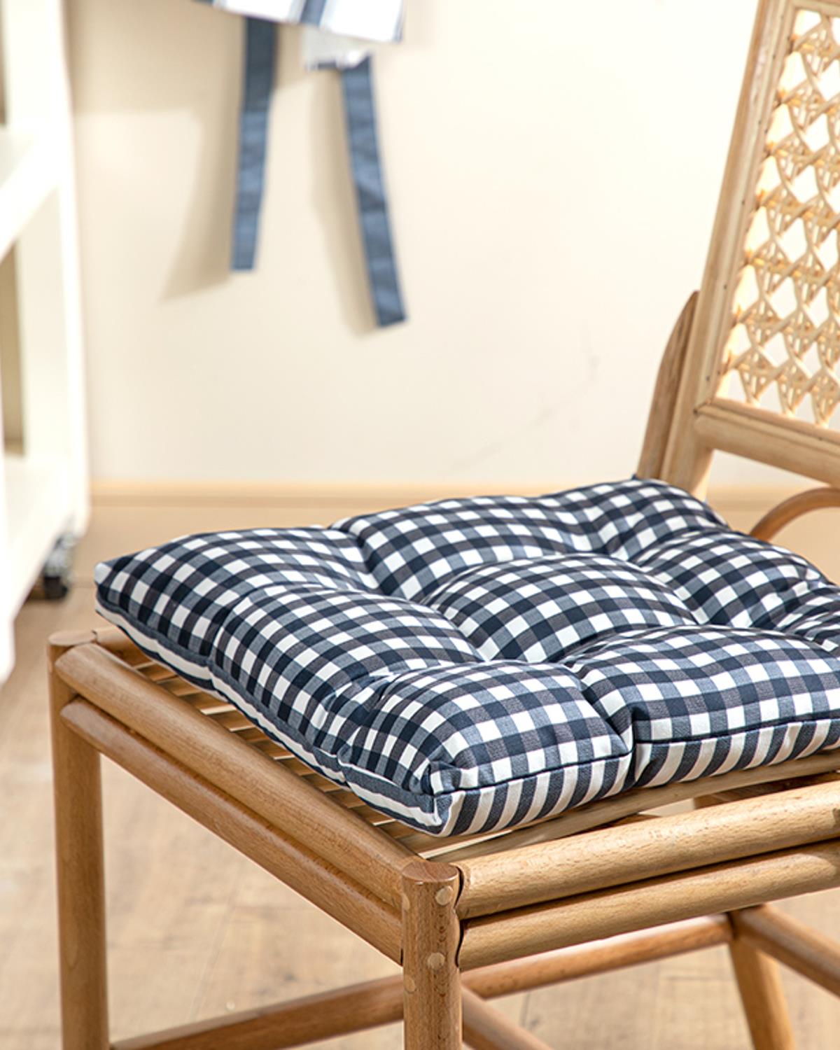Blue Lines Polyestere Kitchen Cushion 45x45 cm Dark Blue