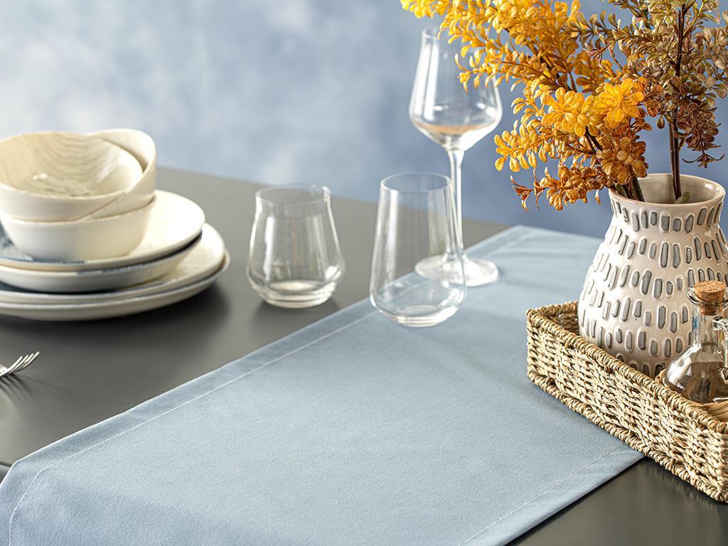 Blue Passion Polyester Fringed Runner 40x140 cm Blue