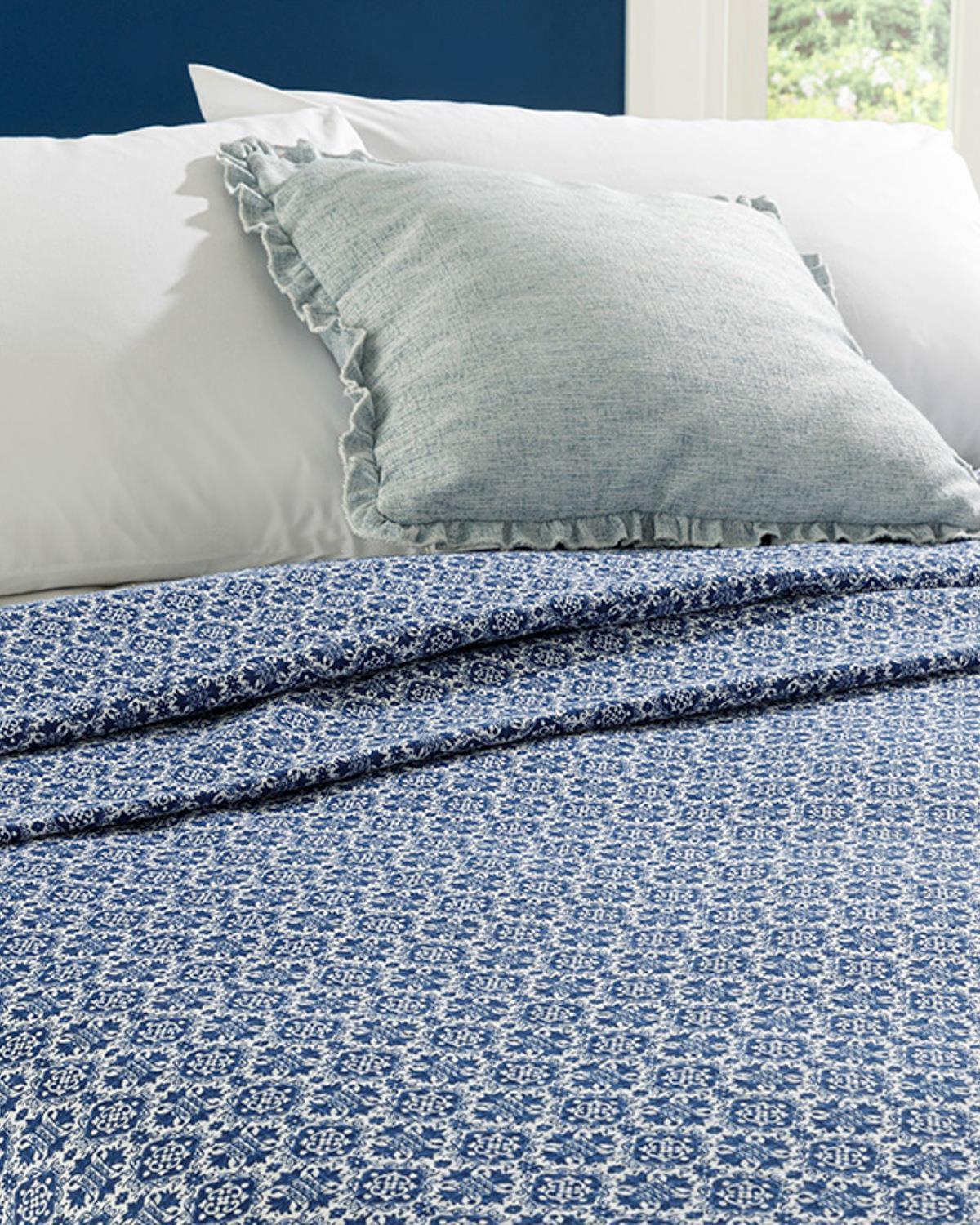Blueblanc Imprimat Single Pătură De Vară 150x220 cm Bleumarin