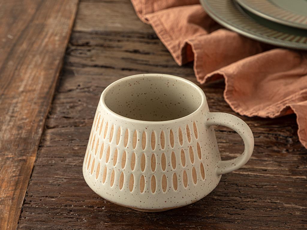 bogat ornamentat  New Bone Cupă 480 ml Beige