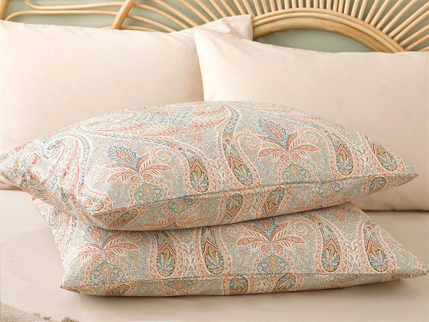 Boho Chic 57 Tel / 144 Numărul de fir 2 set 50x70 cm Burgundia-gri