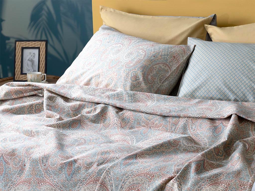 Boho Chic  Cu imprimeu Pentru o persoana  SET CUVERTURĂ 150x220 cm Burgundia-gri