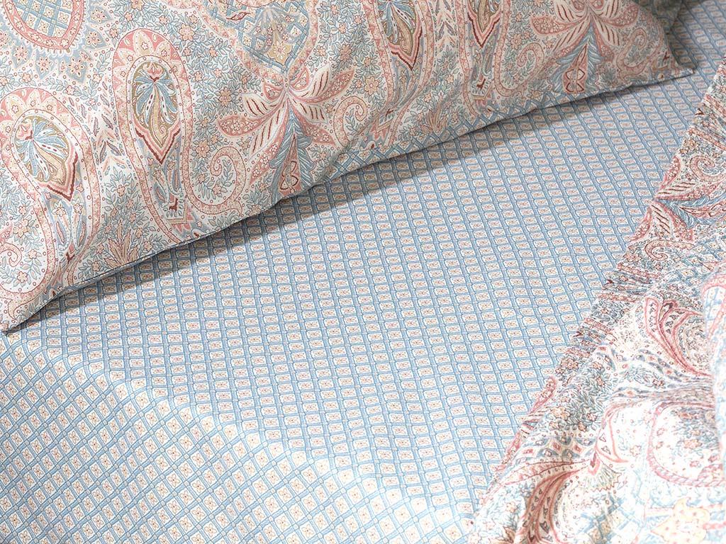 Boho Chic  Cu imprimeu Persoană dublă  SET CUVERTURĂ 200x220 cm Burgundia-gri