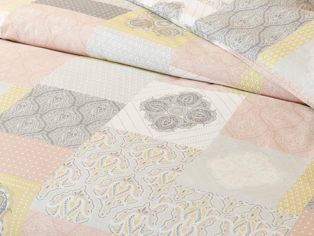 Boho Patch Bumbac For One Person  SET LENJERIE DE PAT 160x220 cm Gri.