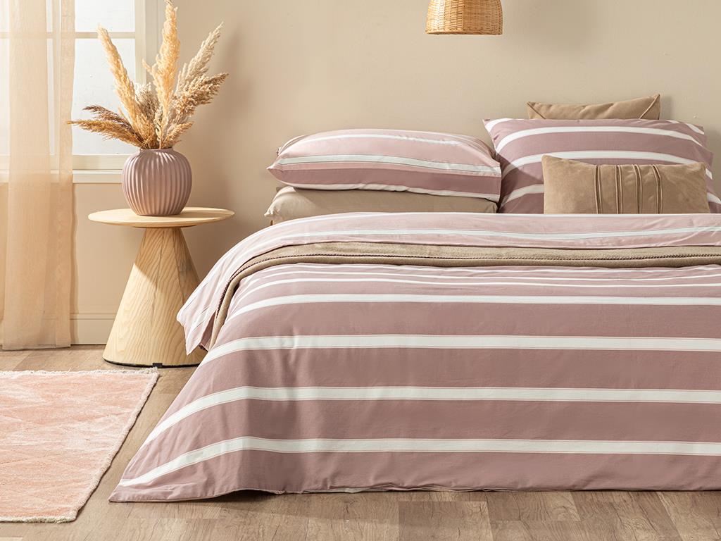 Bold Stripe Cottony For One Person  SET LENJERIE DE PAT 160x220 cm Pink