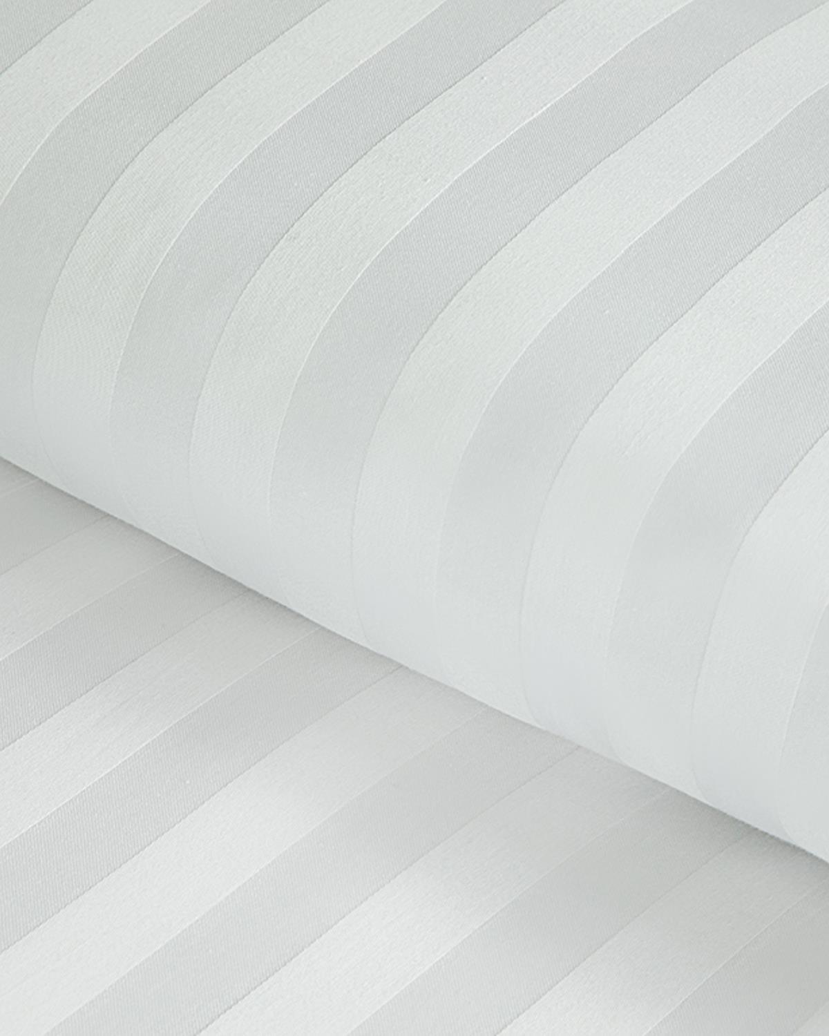 Brilliant Jacquard Striped Cotton Satin King Size Duvet Cover Set 240x220 cm White