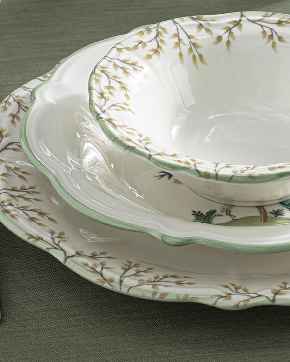 Buriti Porcelain Dinner Set 24 ParÃ§a 6 kiÅilik Green