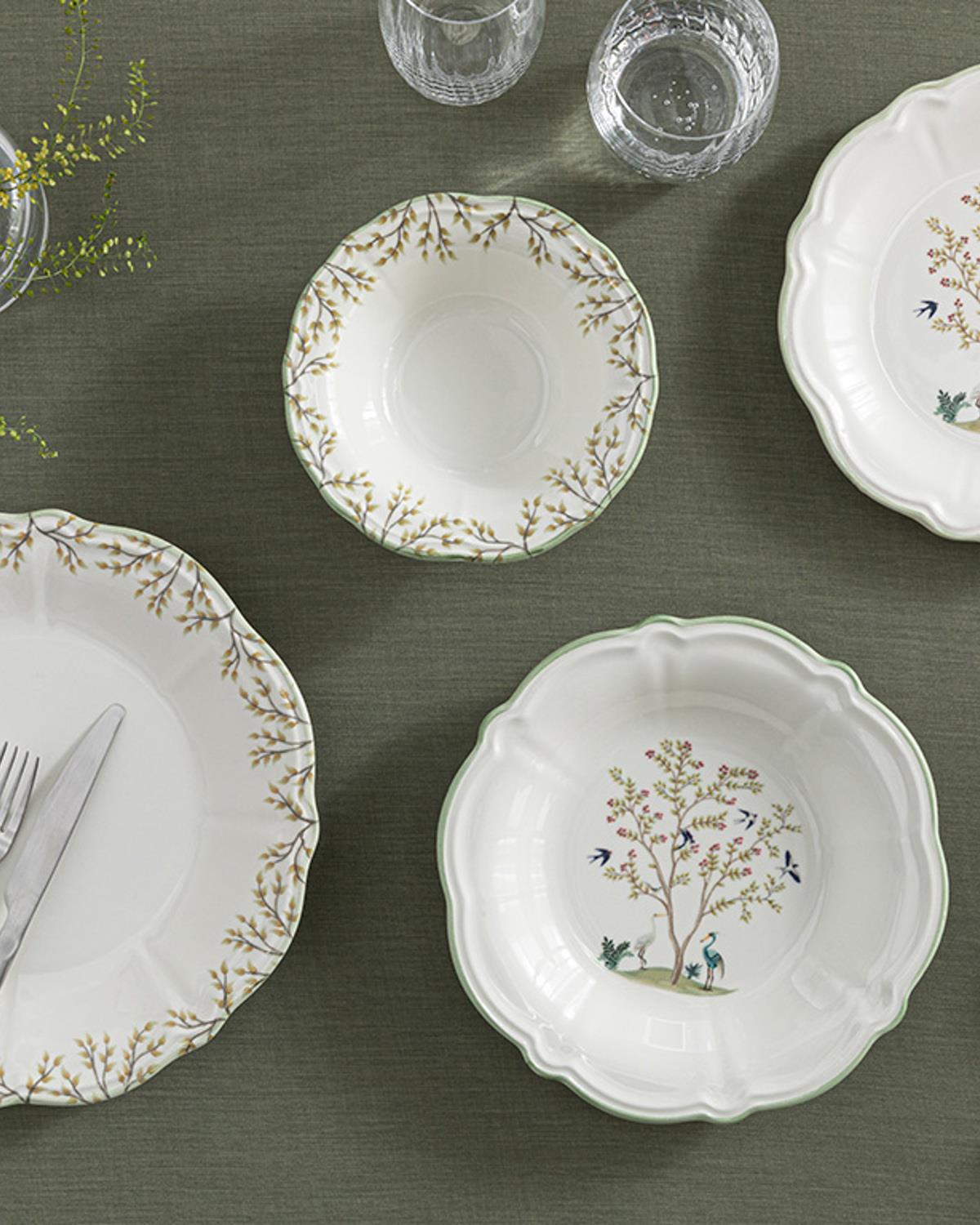 Buriti Porcelain Dinner Set 24 ParÃ§a 6 kiÅilik Green