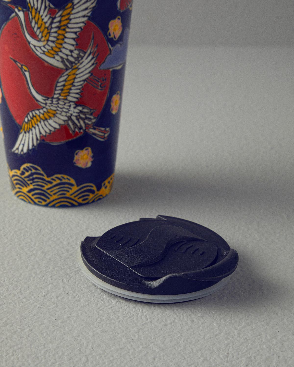 Cană termică, Alysia, ceramică, 350 ml, multicolor