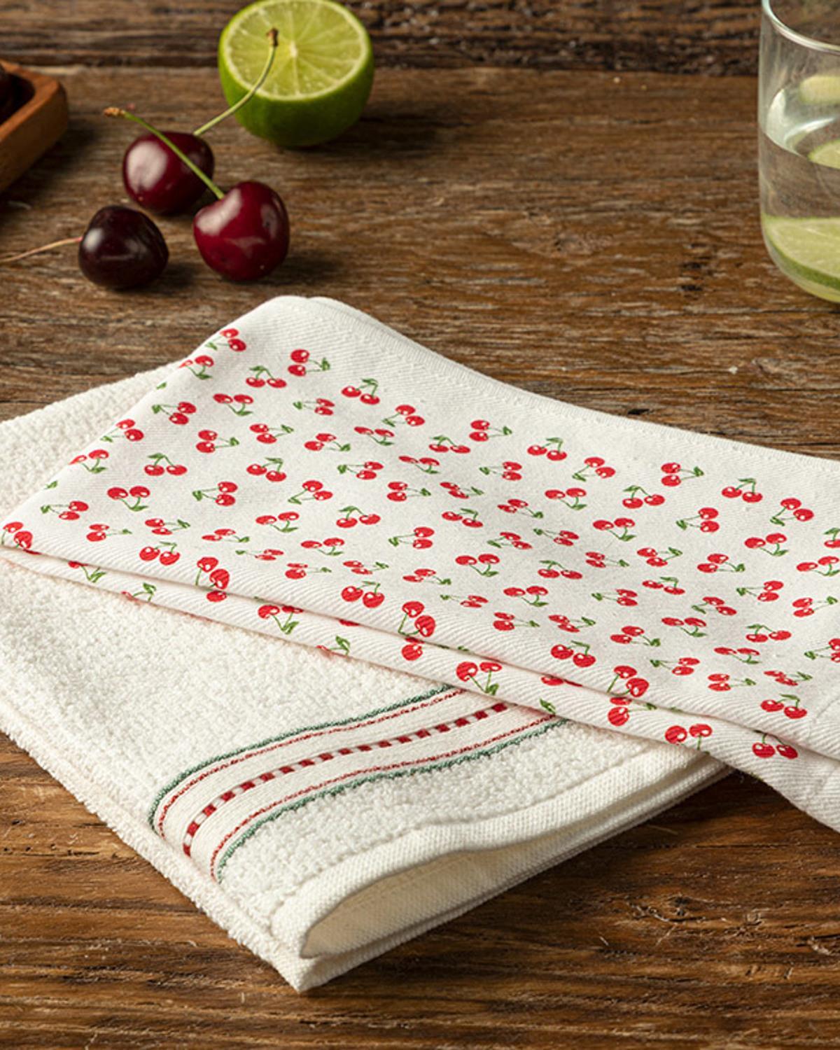 Cerise Cotton 2 Set Drying Cloth 30x50 cm Red