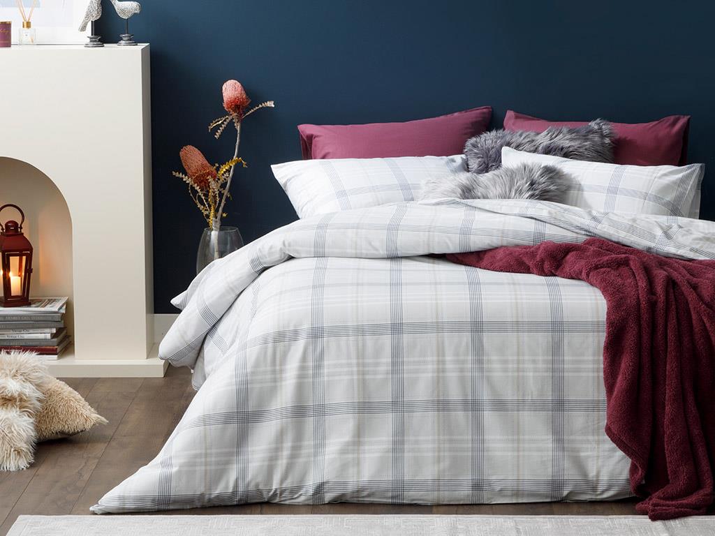 Check Natural Cottony  King Size  SET LENJERIE DE PAT 240x220 cm Gri.