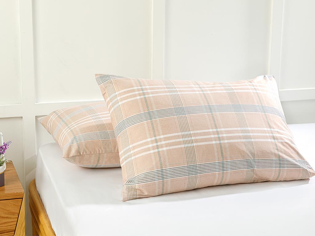 Check Natural Cottony Set 2  FAȚĂ DE PERNĂ 50x70 cm Pink