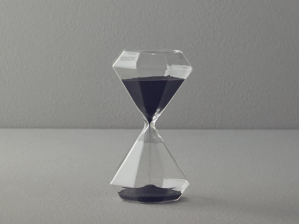 Diamond Glass 15 min Hourglass 9,5x9,5x17,5 cm Black