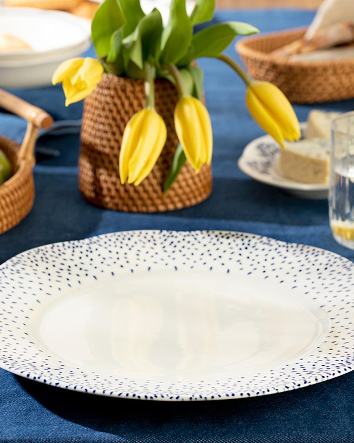 Clover Dots Porcelain Service Plate 27 cm White - Blue