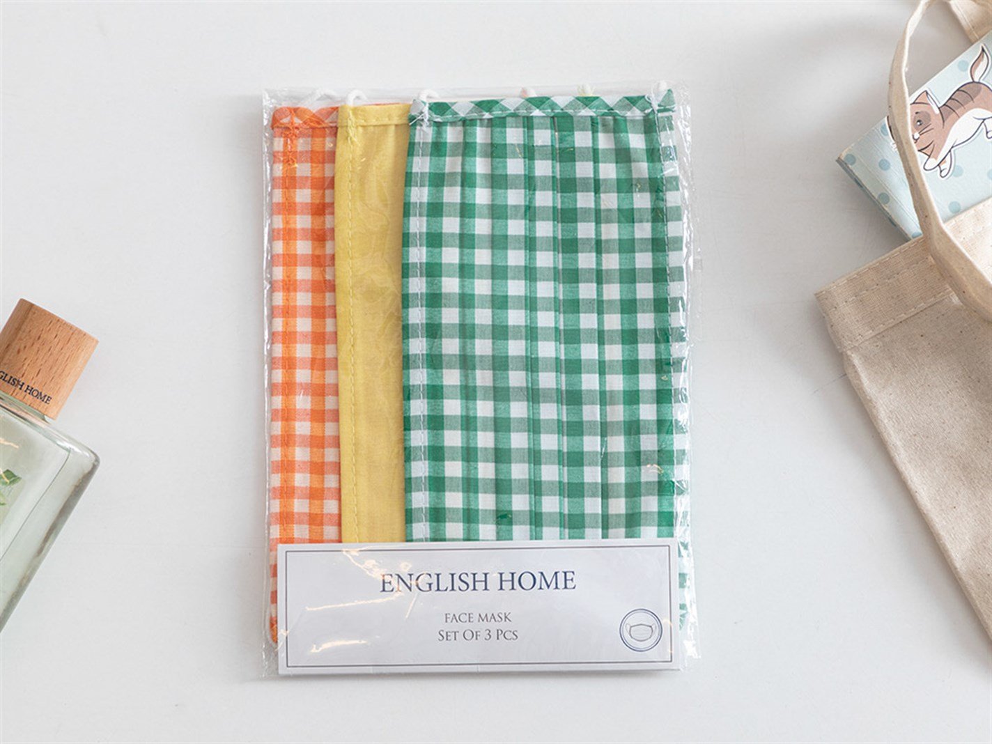 COLOURFUL CHECKED  Kumaş 9,5x18 cm Orange,