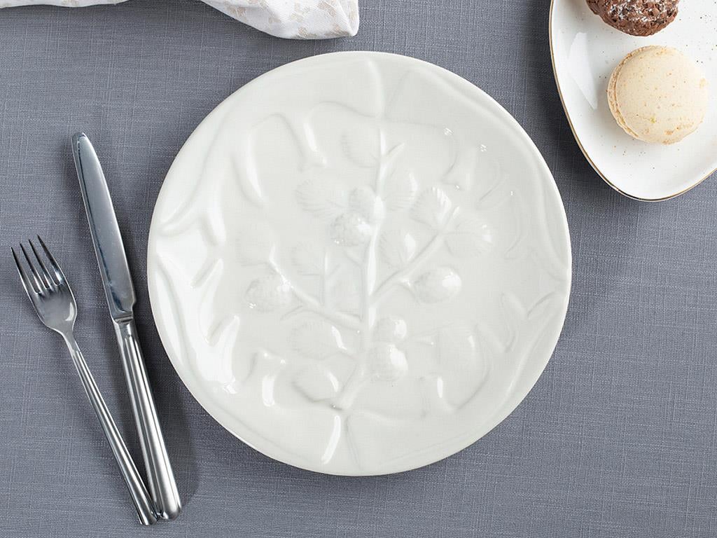 Pine Cone Stoneware Plate Beige