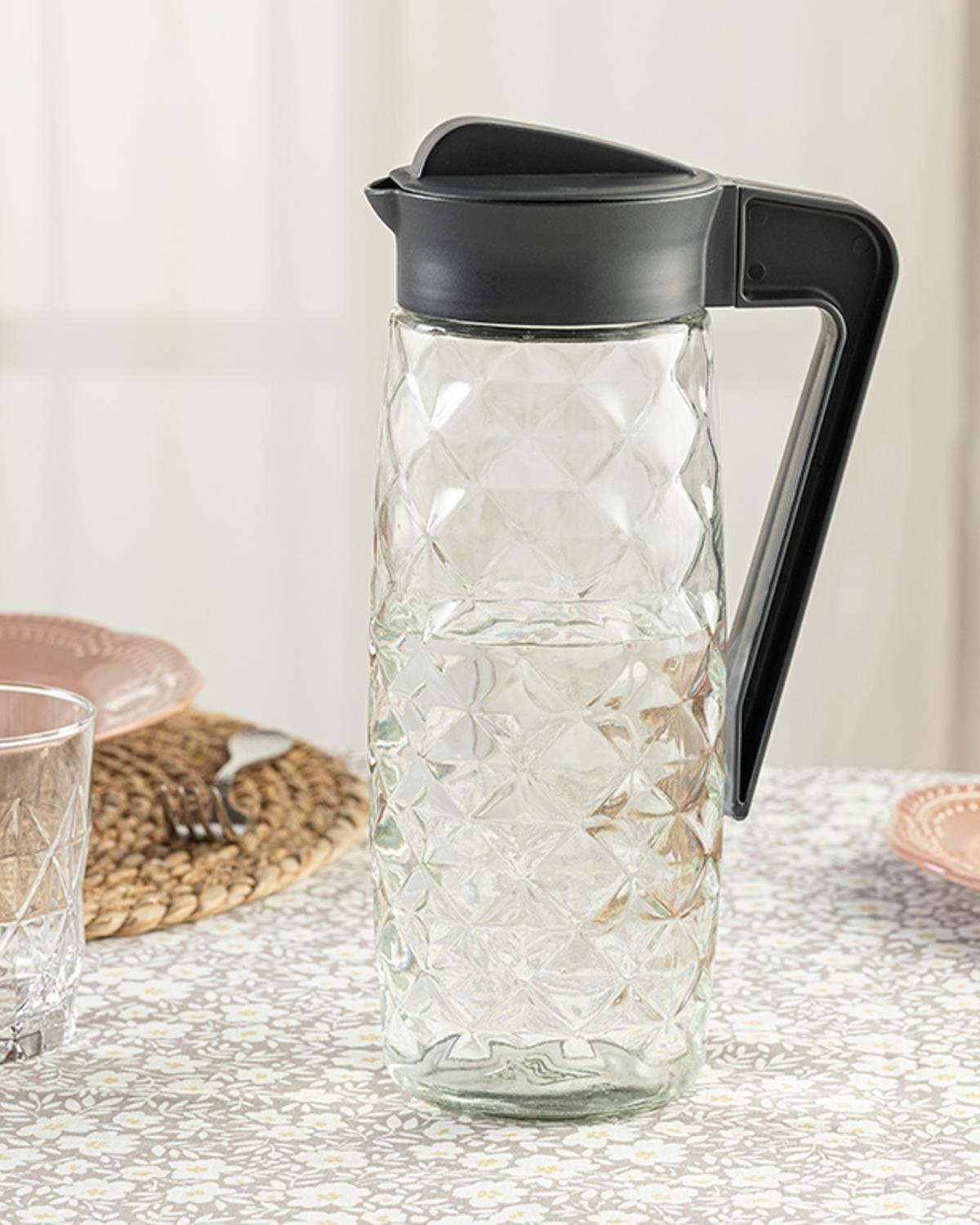 Creative Glass Water Bottle 1600 ml Anthracite