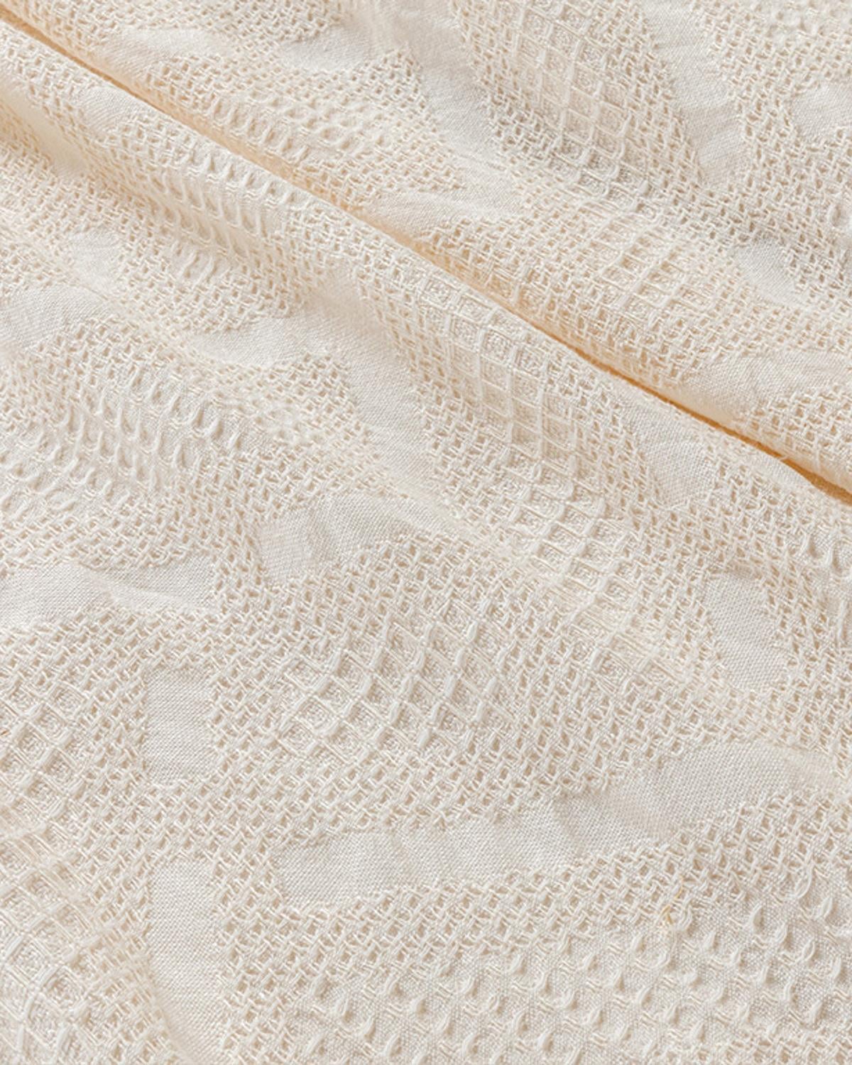 Creative Waffle Jacquard Single Pătură De Vară 150x220 cm Crem.