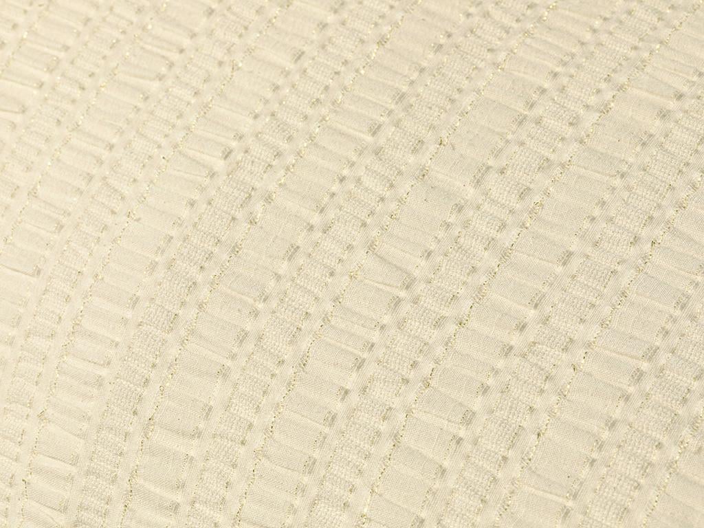 Crinkly Simli Gofre Super King Set Lenjerie De Pat 260x220 cm Ecru-Golden