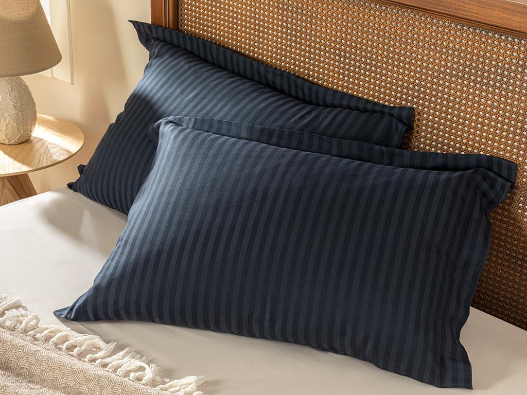 cristal  Twill mătăsos  2 cu urechi  FAȚĂ DE PERNĂ 50x70 cm Midnight Blue