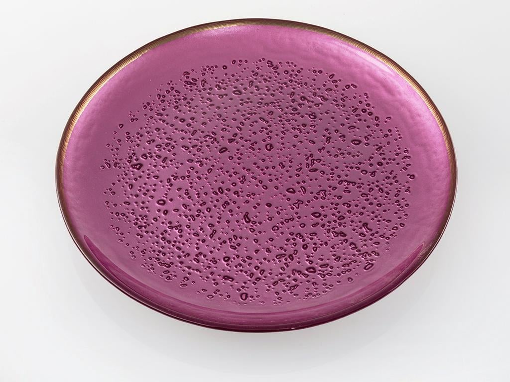 Cristine Glass Service Plate 21 cm Purple