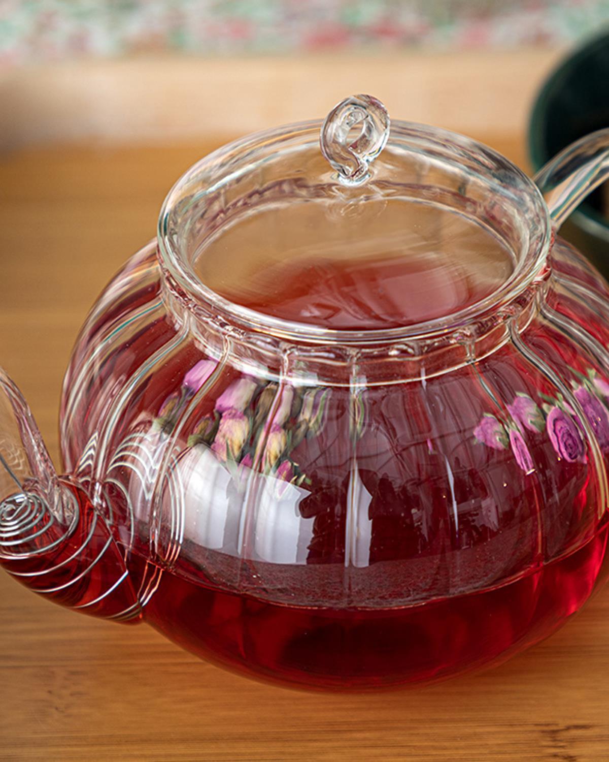 Crumpled Borosilicate Glass Pot 750 ml Transparent