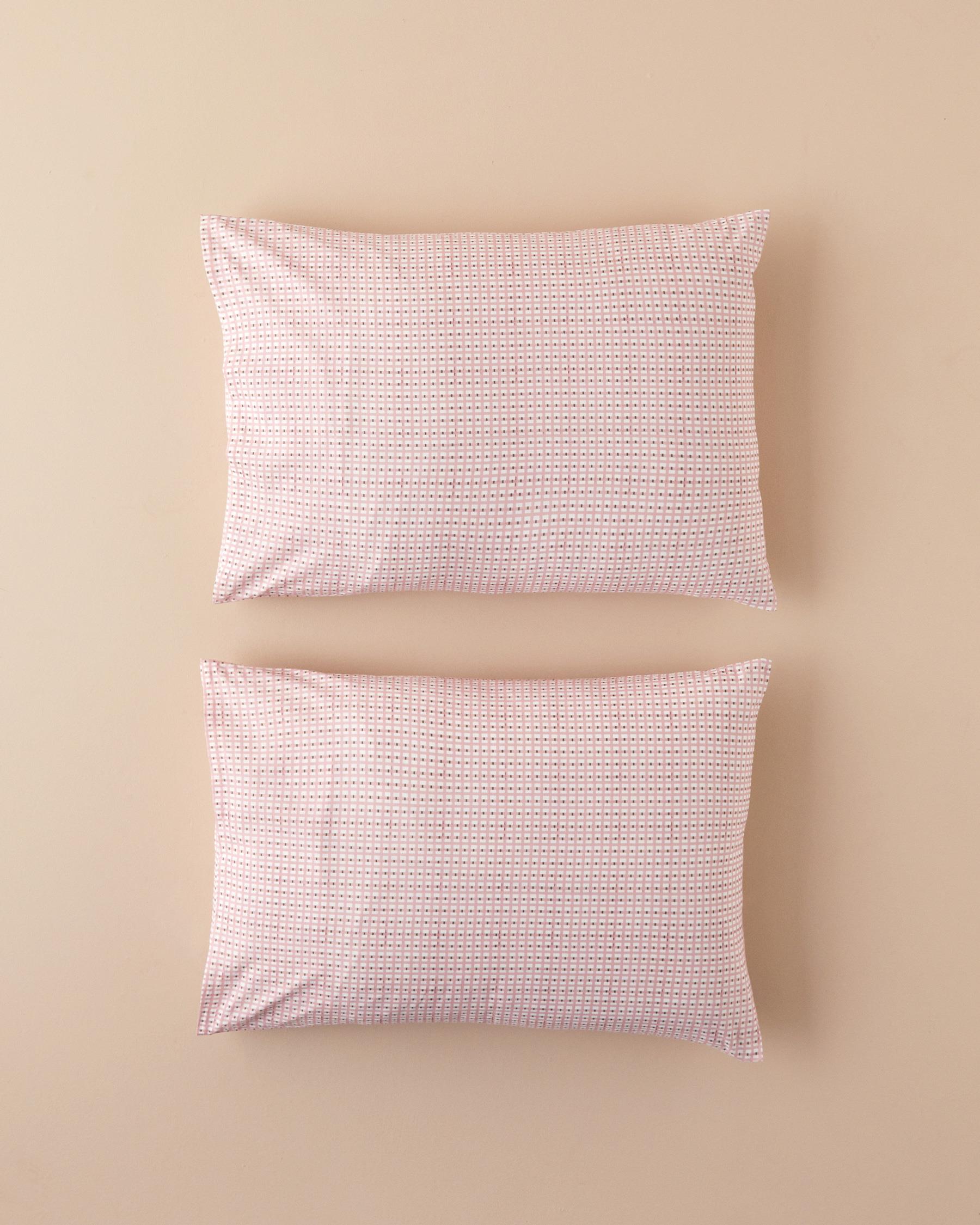 Cu Bumbac Cu 2 Piese Față De Pernă 50x70 cm Culoarea Trandafirului Uscat.