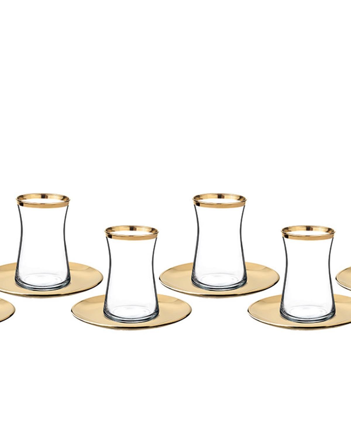 Bailey Glass 6 pcs Tea Set 95 ml Gold